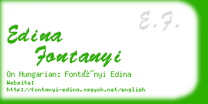 edina fontanyi business card